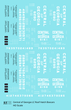 Central Of Georgia Roof Hatch Boxcar White Block Letter - Decal - Choose Scale
