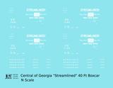 Central Of Georgia 40 Ft Boxcar White Streamlined