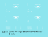 Central Of Georgia 40 Ft Boxcar White Streamlined