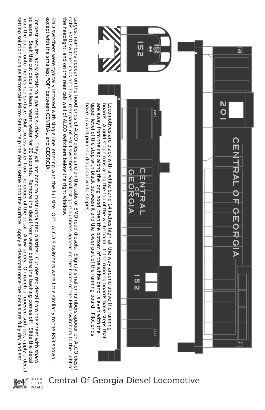 Central Of Georgia Diesel Locomotive Gold Southern Scheme