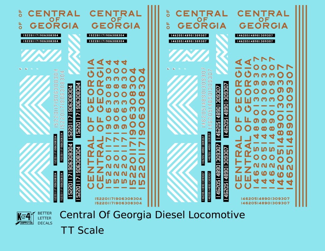 Central Of Georgia Diesel Locomotive Gold Southern Scheme