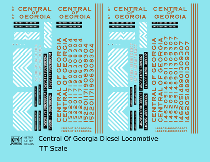 Central Of Georgia Diesel Locomotive Gold Southern Scheme