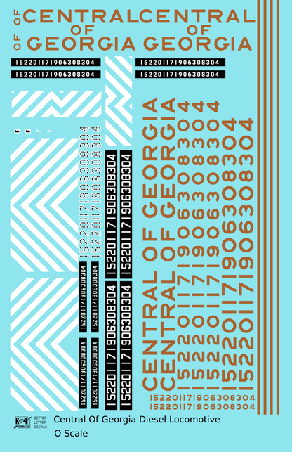 Central Of Georgia Diesel Locomotive Gold Southern Scheme