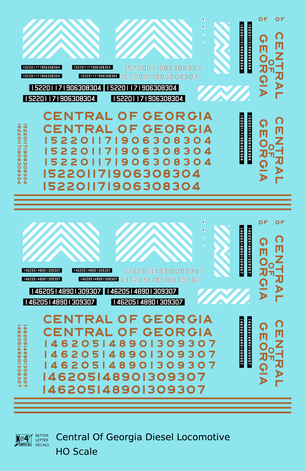Central Of Georgia Diesel Locomotive Gold Southern Scheme