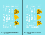 Chicago Great Western 36 Ft Wood Boxcar White and Yellow Leaf Herald - Decal - Choose Scale