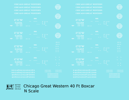Chicago Great Western 40 Ft Boxcar White