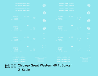 Chicago Great Western 40 Ft Boxcar White