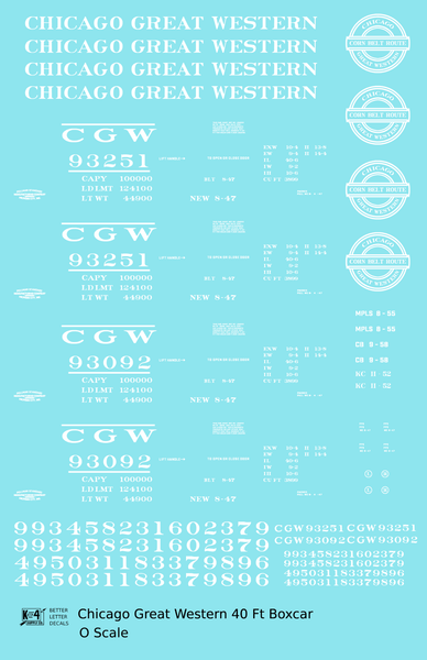 Chicago Great Western 40 Ft Boxcar White