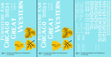 Chicago Great Western 50 Ft Furniture Boxcar White and Yellow Leaf Herald - Decal - Choose Scale