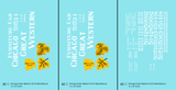 Chicago Great Western 50 Ft Furniture Boxcar White and Yellow Leaf Herald - Decal - Choose Scale