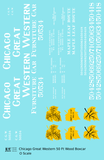 Chicago Great Western 50 Ft Furniture Boxcar White and Yellow Leaf Herald - Decal Sheet