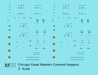 Chicago Great Western Covered Hopper Black  - Decal - Choose Scale