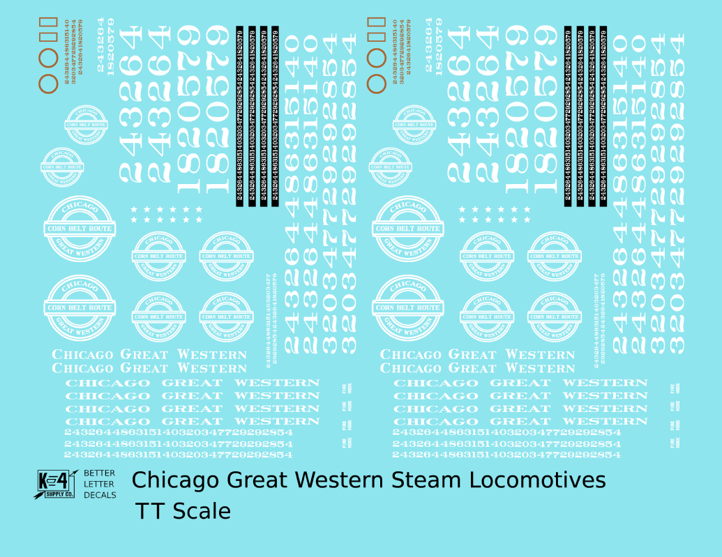 Chicago Great Western Steam Locomotive White