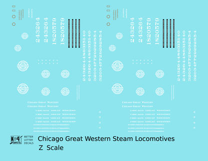 Chicago Great Western Steam Locomotive White