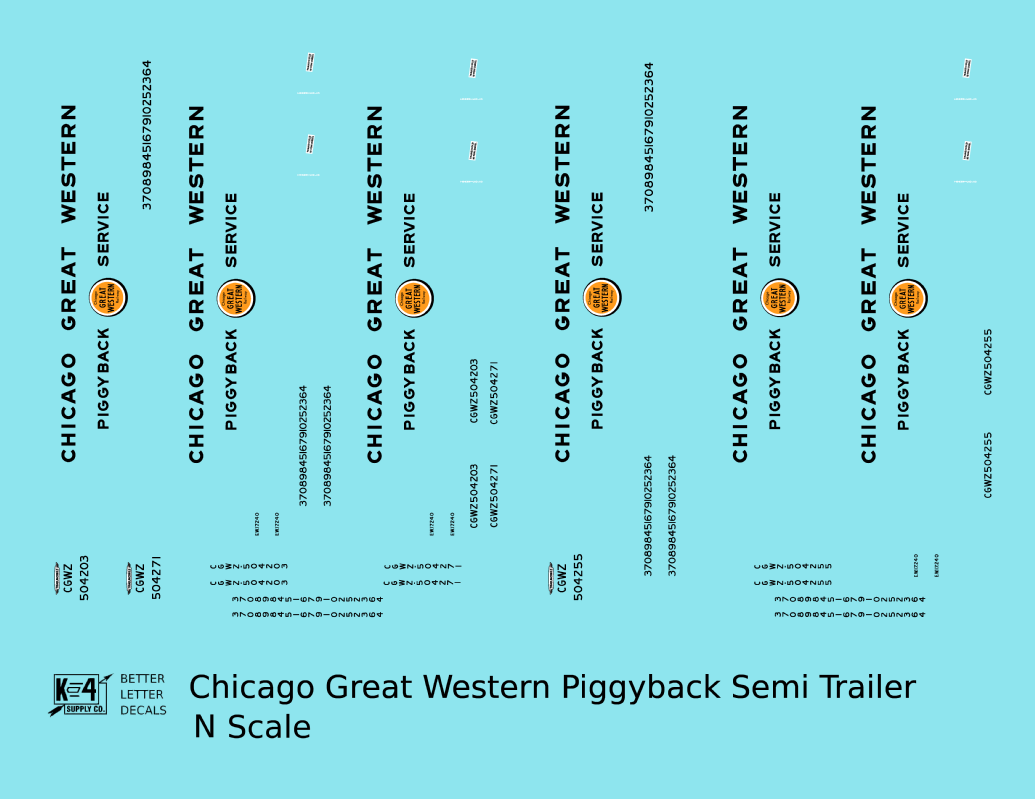 Chicago Great Western Piggyback Semi Trailer Black