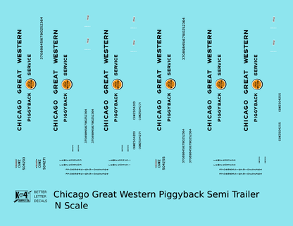 Chicago Great Western Piggyback Semi Trailer Black