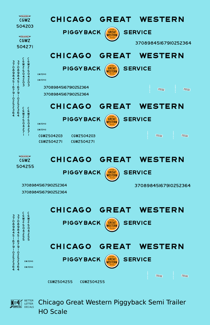 Chicago Great Western Piggyback Semi Trailer Black