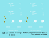 Central Of Georgia 40 Ft Compartmentizer Boxcar 1959 Repaint