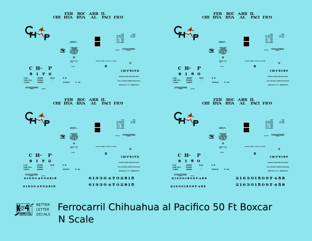 Ferrocarril Chihuahua Al Pacifico 50 Ft Ribbed Boxcar Black Mexico