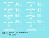 Monon (CIL) 40 Ft Boxcar White Underline Round Herald