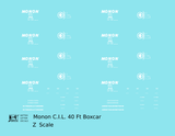 Monon (CIL) 40 Ft Boxcar White Underline Round Herald