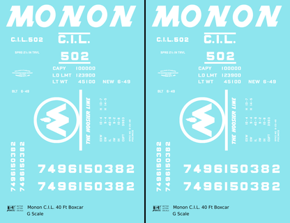 Monon (CIL) 40 Ft Boxcar White Underline Round Herald