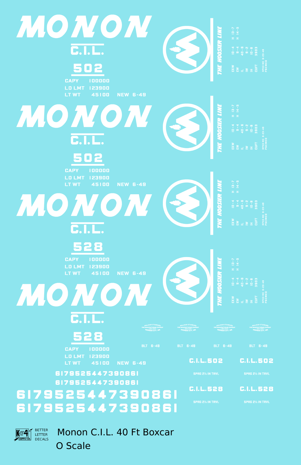 Monon (CIL) 40 Ft Boxcar White Underline Round Herald