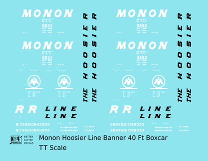 Monon (CIL) 40 Ft Boxcar White Banner Scheme
