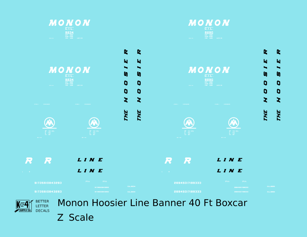 Monon (CIL) 40 Ft Boxcar White Banner Scheme