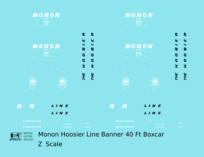 Monon (CIL) 40 Ft Boxcar White Banner Scheme
