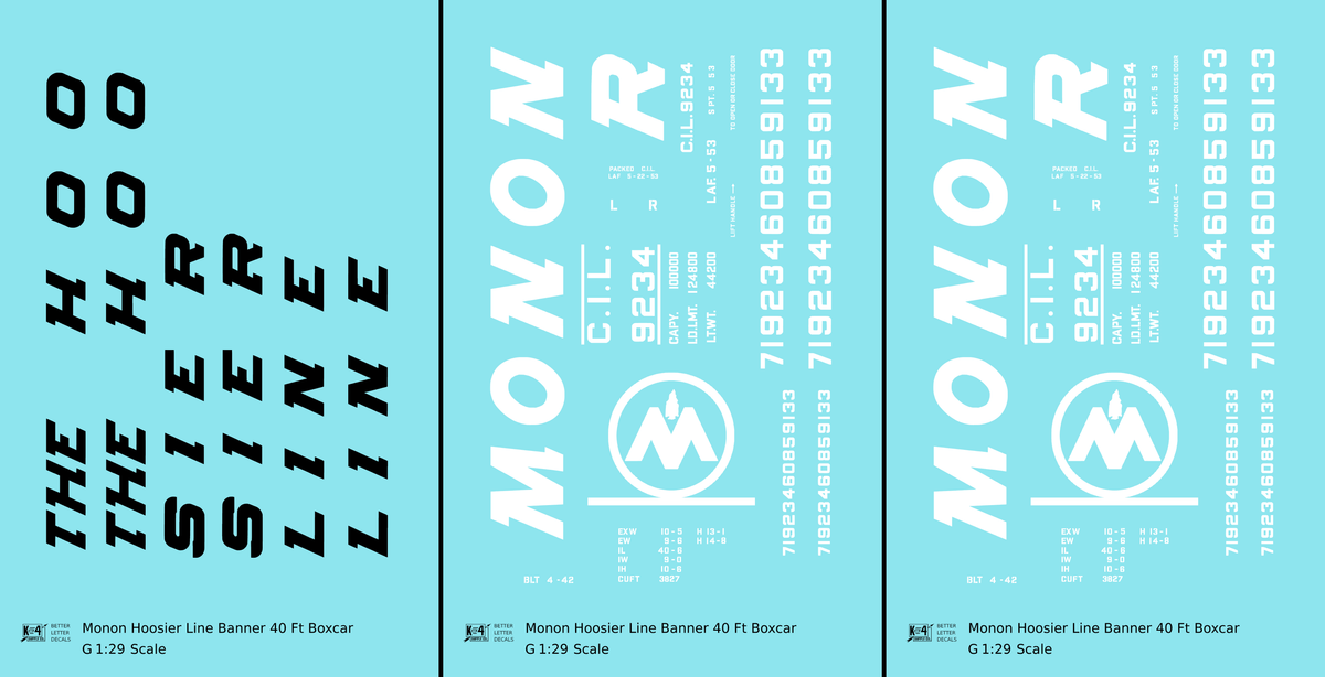 Monon (CIL) 40 Ft Boxcar White Banner Scheme
