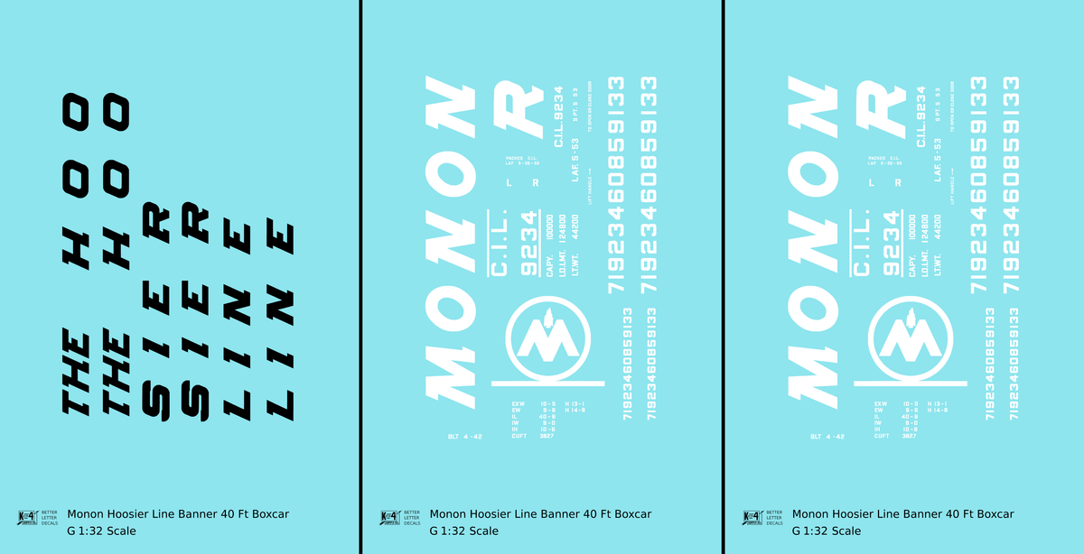 Monon (CIL) 40 Ft Boxcar White Banner Scheme