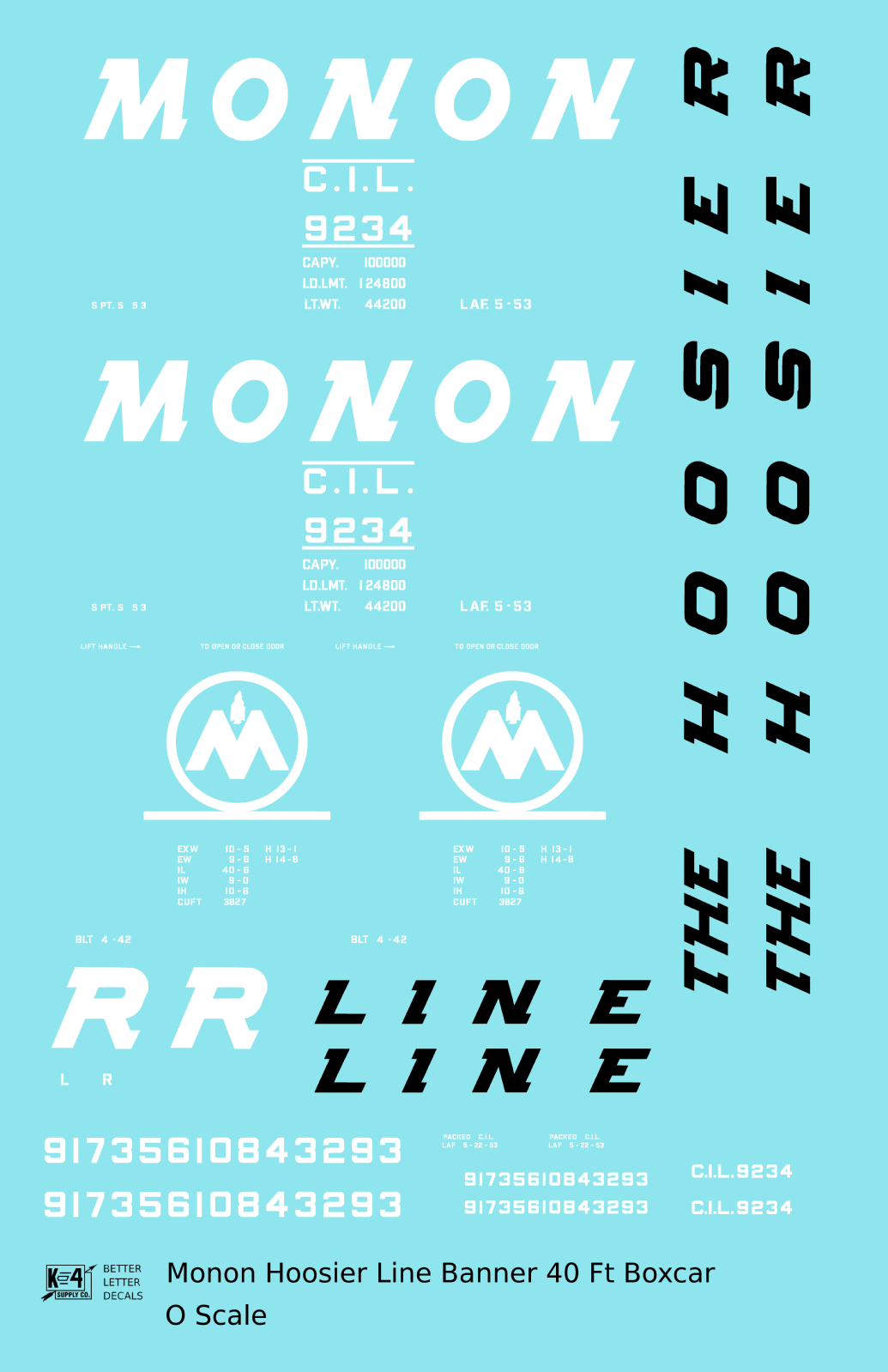 Monon (CIL) 40 Ft Boxcar White Banner Scheme