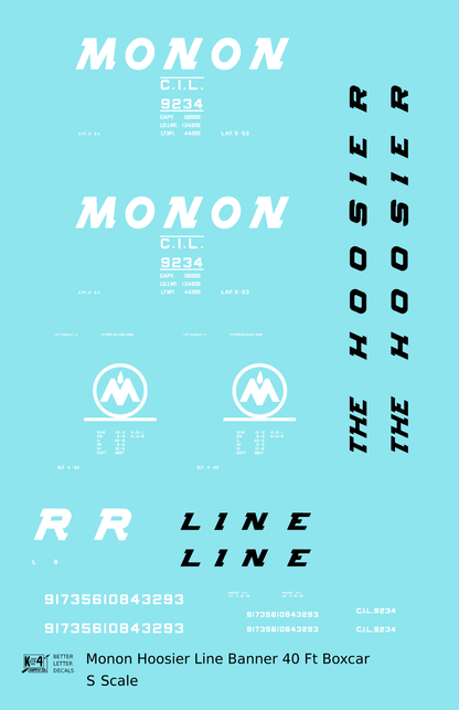 Monon (CIL) 40 Ft Boxcar White Banner Scheme