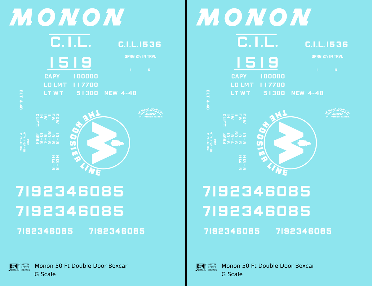 Monon (CIL) 50 Ft Auto Boxcar White