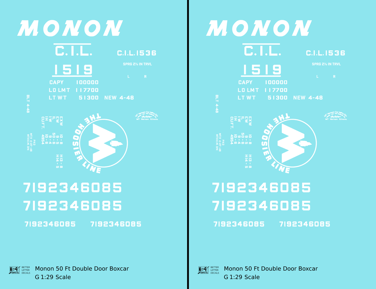 Monon (CIL) 50 Ft Auto Boxcar White