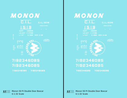 Monon (CIL) 50 Ft Auto Boxcar White