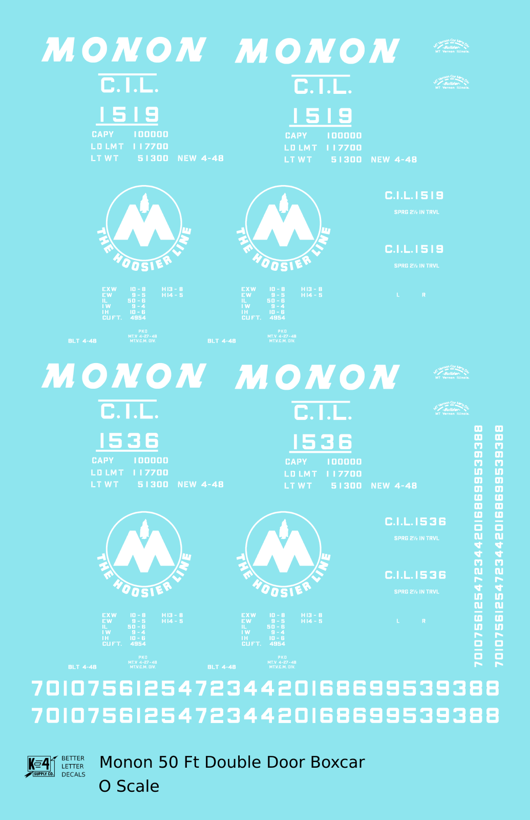 Monon (CIL) 50 Ft Auto Boxcar White