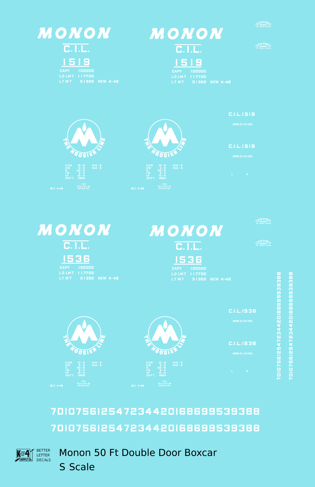 Monon (CIL) 50 Ft Auto Boxcar White