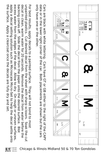 Chicago and Illinois Midland 50 and 70 Ton Gondolas White  - Decal