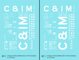 Chicago and Illinois Midland 50 and 70 Ton Gondolas White  - Decal - Choose Scale