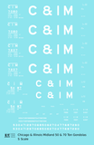 Chicago and Illinois Midland 50 and 70 Ton Gondolas White  - Decal - Choose Scale