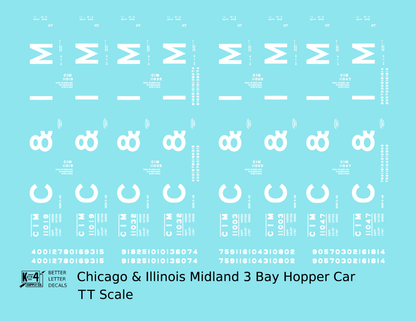 Chicago and Illinois Midland Triple Hopper White C&IM