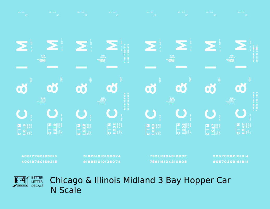Chicago and Illinois Midland Triple Hopper White C&IM