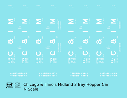 Chicago and Illinois Midland Triple Hopper White C&IM