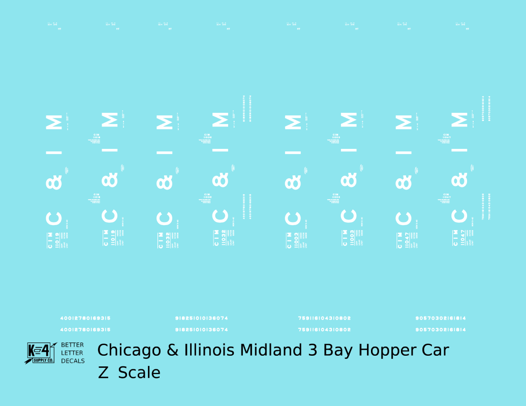 Chicago and Illinois Midland Triple Hopper White C&IM
