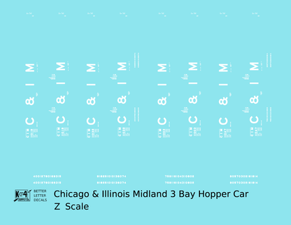 Chicago and Illinois Midland Triple Hopper White C&IM
