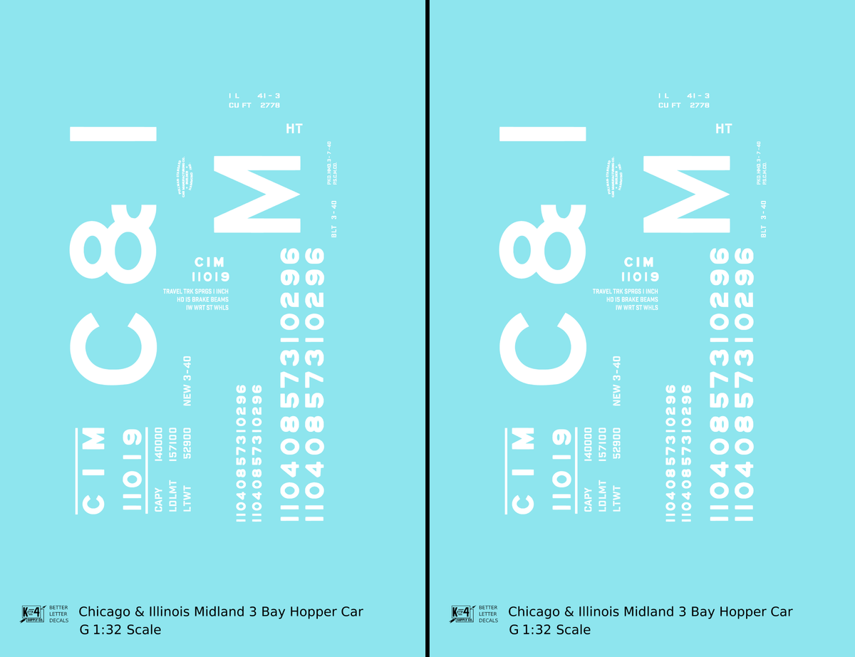 Chicago and Illinois Midland Triple Hopper White C&IM