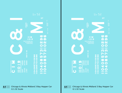 Chicago and Illinois Midland Triple Hopper White C&IM