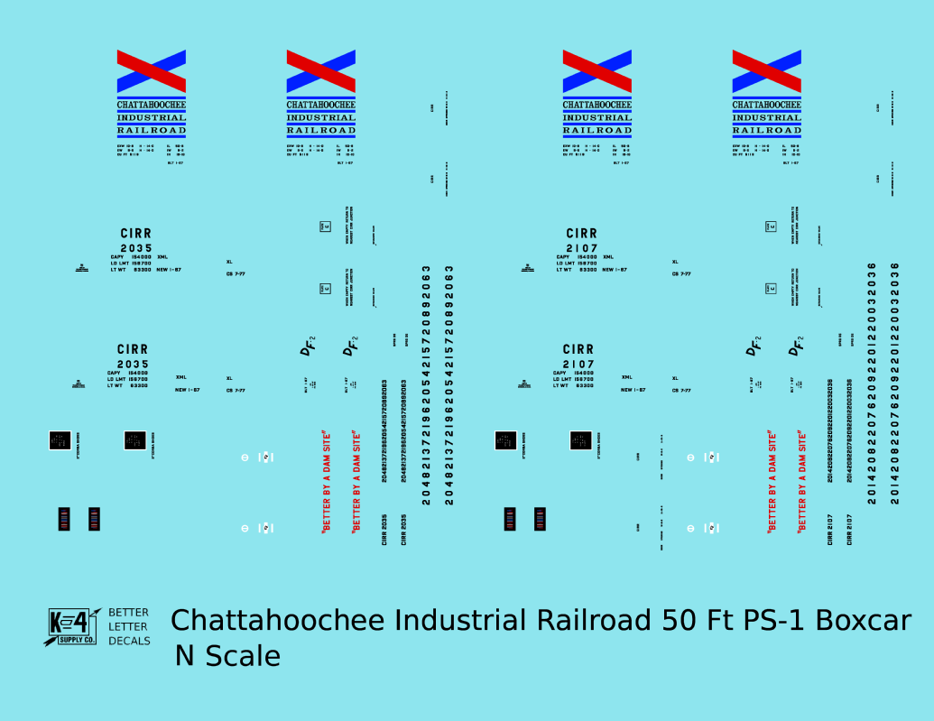 Chattahoochee Industrial Railroad 50 Ft PS-1 Boxcar Black Red and Blue